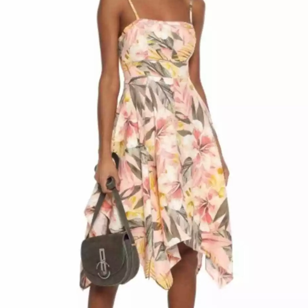 Joie phara assymetrical floral print linen dress 2